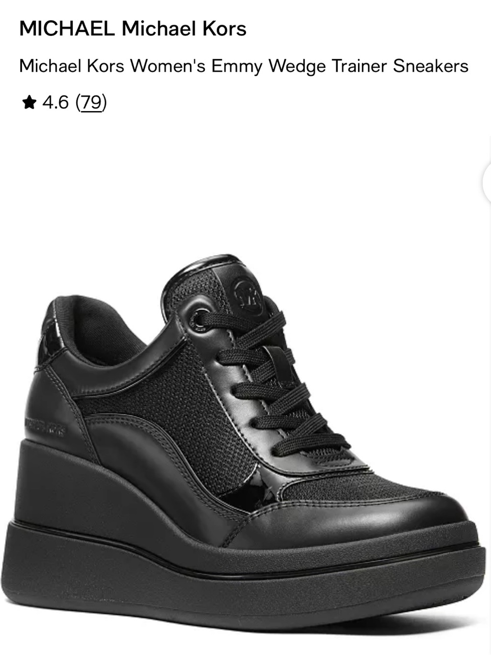 MICHAEL Michael Kors Black Emmy Wedge Trainer Sneakers